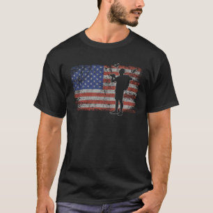 Birds Watch Retro USA Flaggenbahnhof Vögel 4. Juli T-Shirt