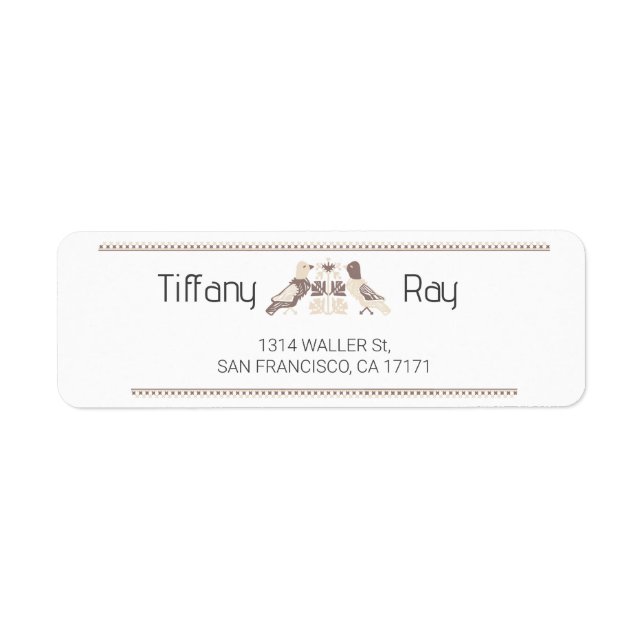 Birds Wedding Return Address Label (Vorne)