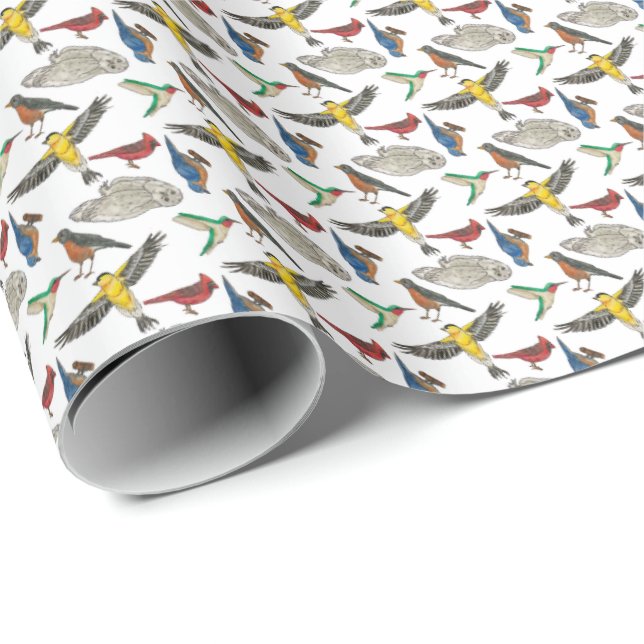 Birds! Wrapping Paper Geschenkpapier (Rolleneckpunkt)