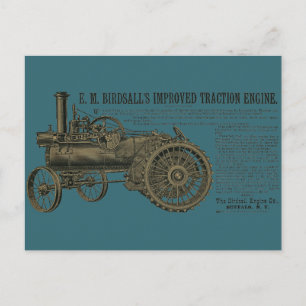 Birdsall's Steam Traction Motor 1889 Farm Traktor Postkarte