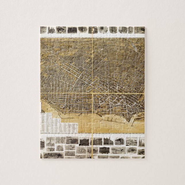Birdseye Karte von Buffalo, New York (1900) Puzzle (Vertikal)