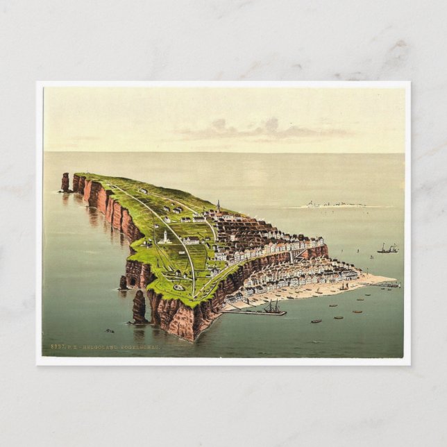 Birdseye view, Helgoland, Deutschland selten Fotoc Postkarte (Vorderseite)