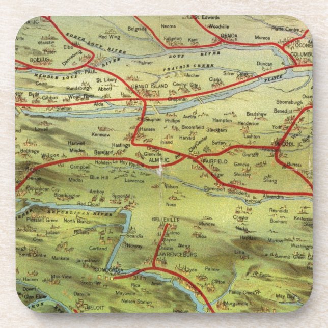 Birdseyes Blick auf die große Ebene Untersetzer (Vorderseite)