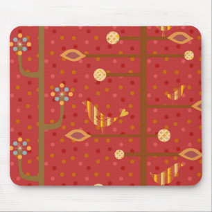 BirdsInLove Design4 Rot Mousepad