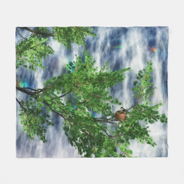 Birdsnest Falls Fleece Blanket (Vorderseite (Horizontal))