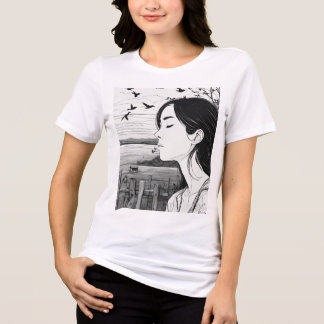 "Birdwatcher in Thought: Nah-Mit Augen Gelassenhei Tri-Blend Shirt