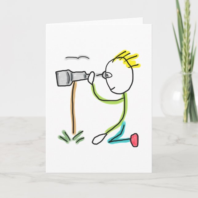 Birdwatching Stickman Karte (Vorderseite)