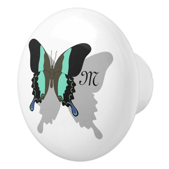 Birdwing Butterfly Shadow Monogram Keramikknauf (Rechts)