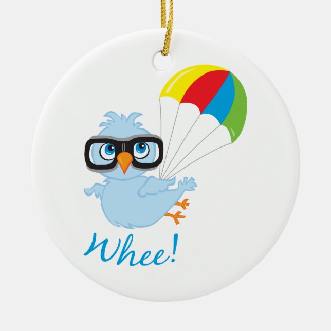 Birdy Parachute Keramikornament (Vorne)