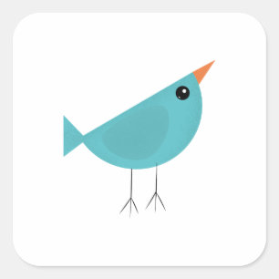 Birdy Quadratischer Aufkleber