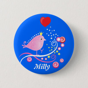 Birdy vektorstrudel - Vogel-Knopf Button