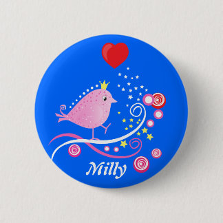 Birdy vektorstrudel - Vogel-Knopf Button