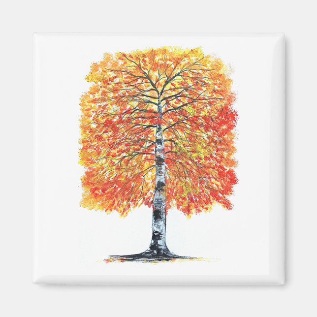 Birke aus Herbst Magnet (Vorne)