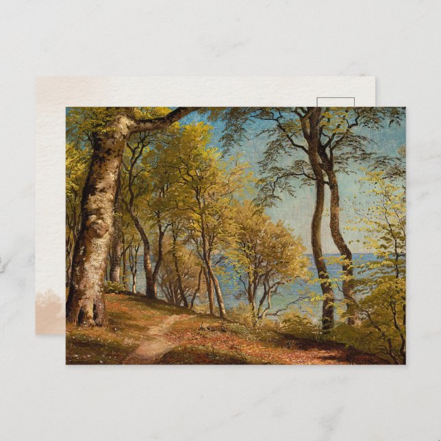 Birken an der Küste | Vintage Landschaft Postkarte (Vorne/Hinten)