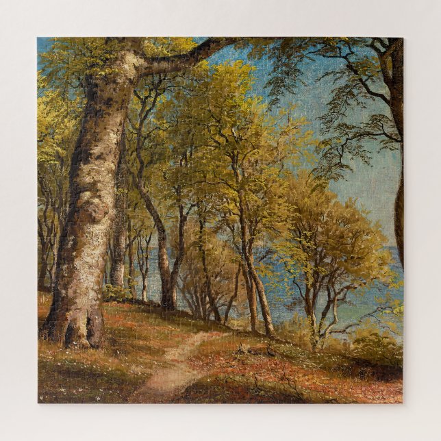 Birken an der Küste | Vintage Landschaft Puzzle (Vertikal)