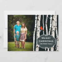 Birken-Baum-kundenspezifischer Foto-Weihnachtsgruß