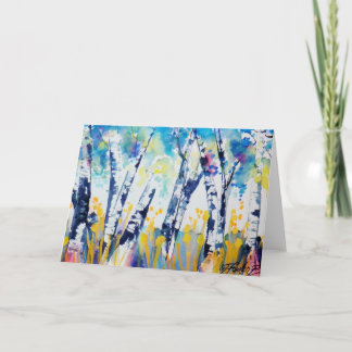 BIRKEN-BAUM-OFFENBARUNG ~ W/Color leere GRUSS Karte