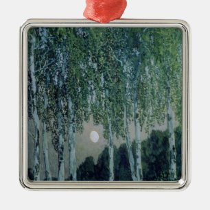 Birken-Bäume Silbernes Ornament
