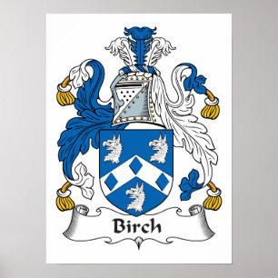 Birken-Familienwappen Poster