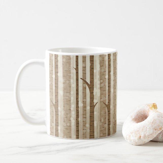 Birken im Wald Kaffeetasse (Mit Donut)