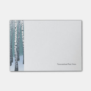 Birken im Winter-Wald Post-it Klebezettel