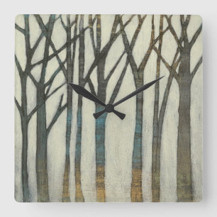 Birken-Linie I Quadratische Wanduhr
