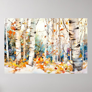 Birken Natur-Wandkunst Poster