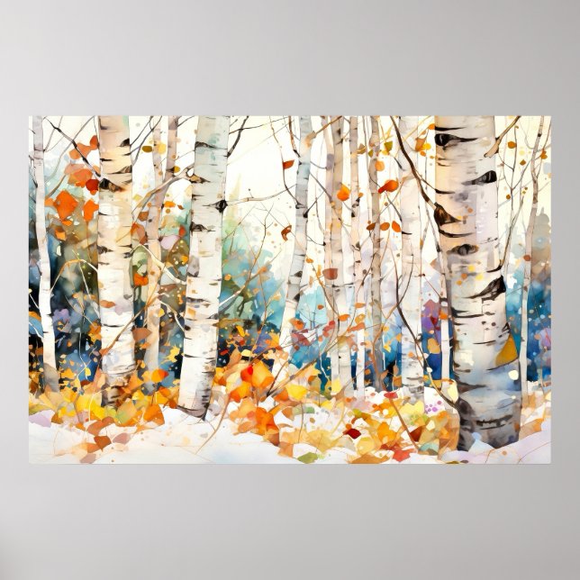 Birken Natur-Wandkunst Poster (Vorne)