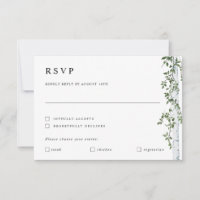 Birken-RSVP-Karte mit Essenspräferenz Hochzeit