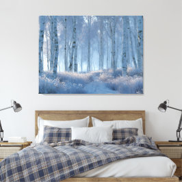 Birken-Strahlender-Schnee-Wald  Leinwanddruck