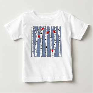 Birken und Vögel Baby T-shirt