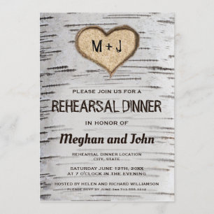 Birkenbaum rustikale Hochzeitsfeier Probe einladen Einladung