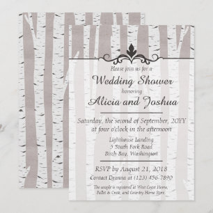 Birkenbaum Rustikale Natur-Hochzeitsdusche-Einladu Einladung