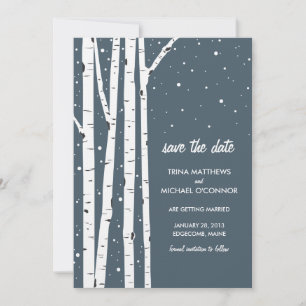 Birkenbaum und Schnee Save the Date