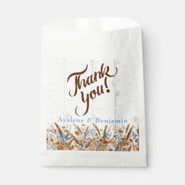 Birkenbaum und Wildblumen Hochzeit im Herbst Geschenktütchen