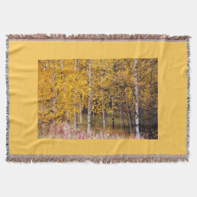 Birkenbäume, die auf dem Wurf gedruckt wurden Decke (Vorderseite)