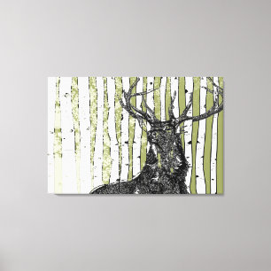 Birkenbäume, die Sie als Hintergrundfarbe auswähle Leinwanddruck