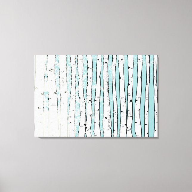 Birkenbäume, die Sie als Hintergrundfarbe auswähle Leinwanddruck (Vorderseite)