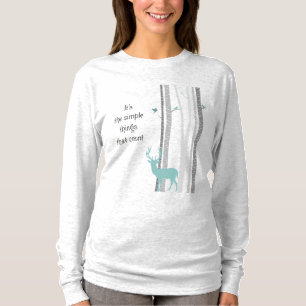Birkenbäume Hirsch Inspirierender Spruch T-Shirt
