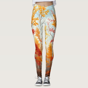 Birkenbäume im Herbst Leggings