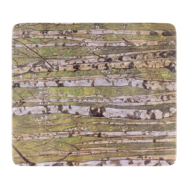Birkenbäume in einem Wald (Roerich) Schneidebrett (Vorderseite)