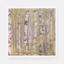 Birkenbäume in einem Wald (Roerich) Serviette
