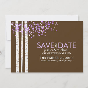 Birkenbäume Save the Date Ankündigungen