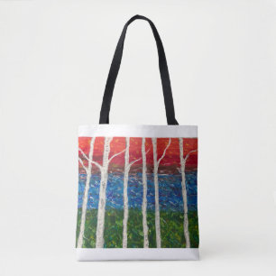Birkenbäume Tote Tasche im Herbst