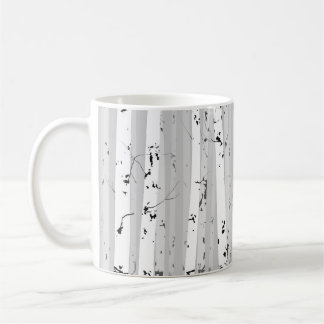 Birkenbäume Vintager horizontaler Hintergrund Kaffeetasse