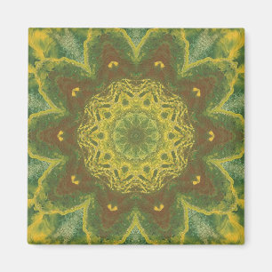 Birkenblätter, abstrakter Kaleidoskop-Magnet 2 Magnet