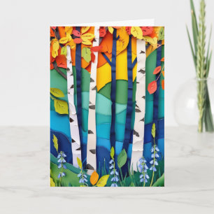 Birkenhain Blauglocken Frühling Karte