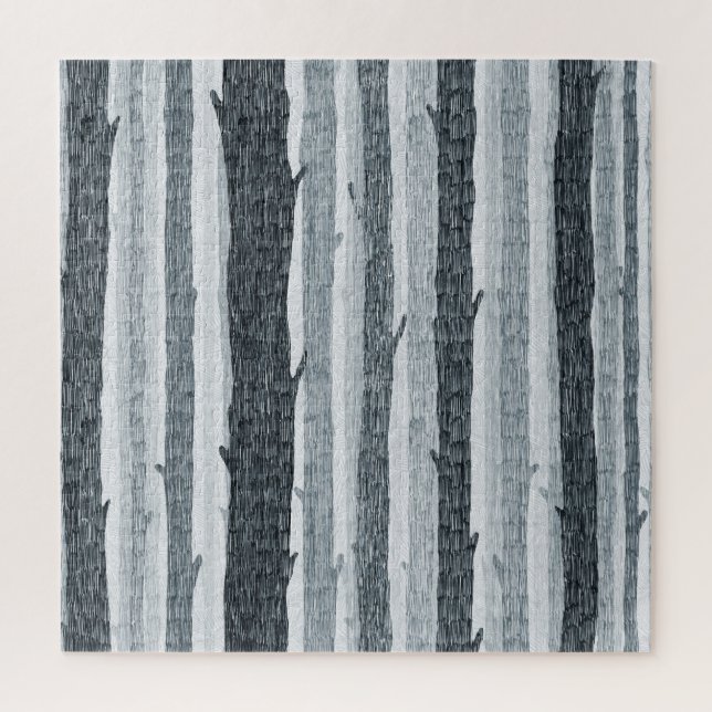 Birkenholzbäume, nahtloses Hintergrundmuster. Puzzle (Vertikal)