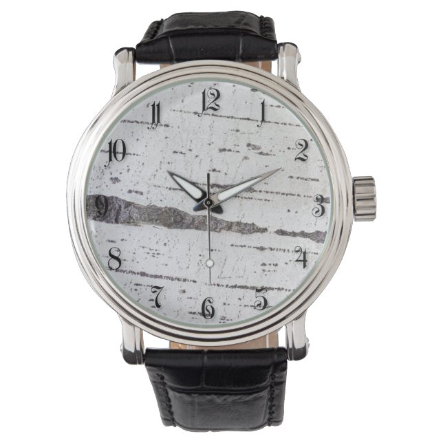 Birkenrinde Armbanduhr (Vorderseite)