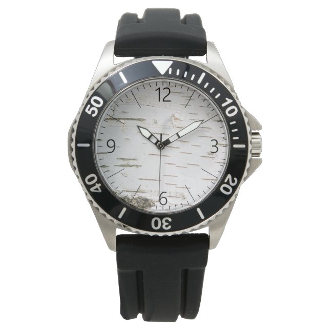 Birkenrinde Armbanduhr (Vorderseite)
